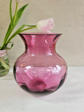 Load image into Gallery viewer, Cranberry Glass Ball Vase 24 19