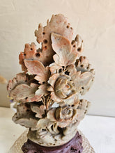 Load image into Gallery viewer, Chinese Hand Carved Soapstone Floral Sculpture w/ Stand #026
