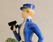 Load image into Gallery viewer, Blue vintage vase with floral background – Corby’s Antiques in Abbotsford