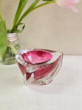 Load image into Gallery viewer, Signed Val Saint Lambert Cranberry Crystal Ashtray. 906