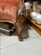 Load image into Gallery viewer, Victorian Carved Wood Armchair with Floral Needlepoint Upholstery #42408