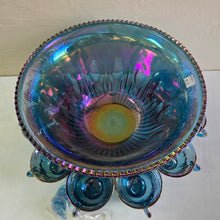 Load image into Gallery viewer, Blue Carnival Indiana Glass Punch Bowl Set 42207