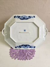 Load image into Gallery viewer, Blue & White Chinoiserie Porcelain Platter Serving Tray 24 52