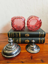 Load image into Gallery viewer, Antique Cranberry Glass Castor Jars
