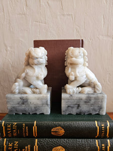 42409 Soapstone Chinese Foo Dogs Book Ends