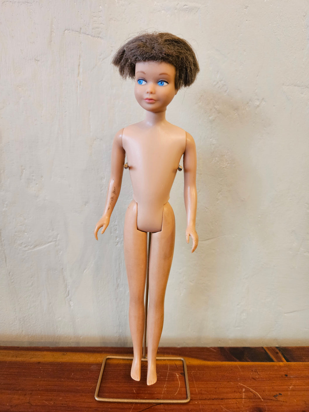 Vintage 1963 Skipper Brunette Doll Straight Legs