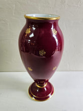 Load image into Gallery viewer, Limoges France Maroon &amp; Gold Porcelain Vase Hand Painted 2419
