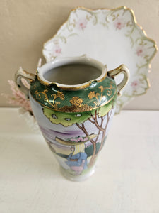 Nippon Art Nouveau Hand Painted Landscape Vase 42309