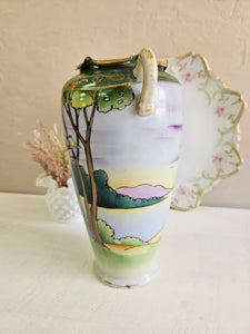 Nippon Art Nouveau Hand Painted Landscape Vase 42309