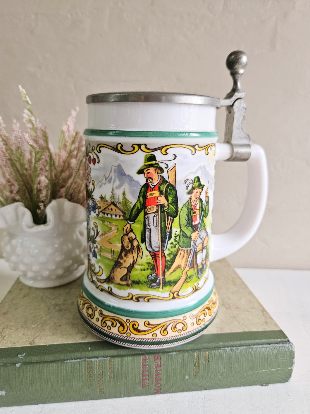 German BMF Bierseidel Lidded Beer Stein 24 20