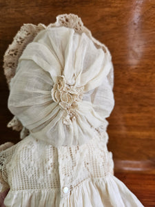 Antique German Bisque Doll with Dress and Hat #2495