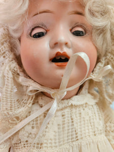 Antique German Bisque Doll with Dress and Hat #2495