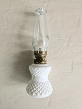 Load image into Gallery viewer, White Milk Gass Hobnail Oil Lamp #42503

