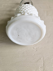 White Milk Gass Hobnail Oil Lamp #42503