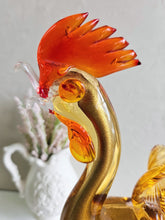 Load image into Gallery viewer, Art Glass Rooster Gold/Orange 918
