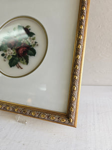 Vintage Framed Petitpoint Roses. 42505