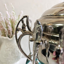 Load image into Gallery viewer, WM Rogers Bird Lid Sugar Bowl with 12 Hanging Spoons Silver Plated 020
