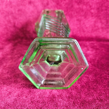 Load image into Gallery viewer, Art Deco Green Pressed Glass Vase 42506001
