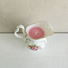 Load image into Gallery viewer, Soy/Paraffin Royal Albert Tranquility Creamer Candle.
