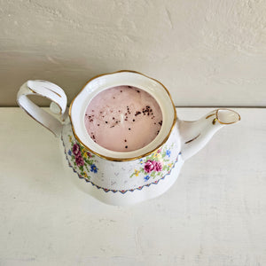 Soy/Paraffin Wax Candle in Royal Albert Petit Point Teapot.