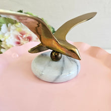 Load image into Gallery viewer, Brass Paperweight Bird on Marble Base 42503
