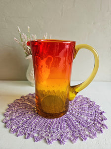 Blenko-Style Amberina Cadmium Pitcher 013