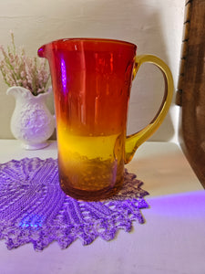 Blenko-Style Amberina Cadmium Pitcher 013
