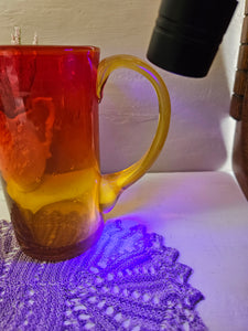 Blenko-Style Amberina Cadmium Pitcher 013