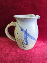 Load image into Gallery viewer, Vintage Blue Speckled Pottery Stoneware Pitcher 42502
