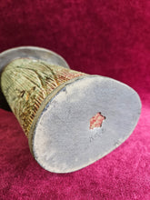 Load image into Gallery viewer, Signed Canadian Studio Art Pottery Bamboo Design Vase with Textured Rim 42403
