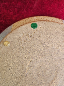 Signed Studio Pottery Platter with Handles. 42502