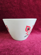 Load image into Gallery viewer, Vintage Fire King Tapered Red &amp; Black Tulip Mixing Bowl 42505
