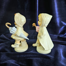 Load image into Gallery viewer, Vintage Napco “Just Ducky” 1956 Umbrella Raincoat Boy Girl Salt and Pepper Shakers WC
