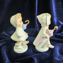 Load image into Gallery viewer, Vintage Napco “Just Ducky” 1956 Umbrella Raincoat Boy Girl Salt and Pepper Shakers WC
