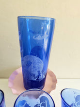 Load image into Gallery viewer, Cobalt Blue Hazel Atlas Windmill Cocktail Shaker Set 18 21
