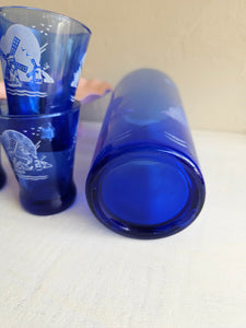 Cobalt Blue Hazel Atlas Windmill Cocktail Shaker Set 18 21