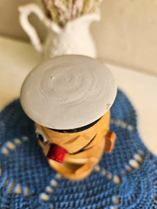 Vintage Wooden Hand Painted Carved Wood Winking Sailor Nutcracker 23 61