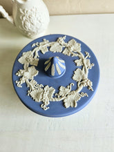 Load image into Gallery viewer, Wedgwood Blue Jasperware Grapevine Lidded Trinket Jewelry Box 023
