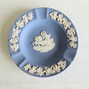 Wedgwood Blue Jasperware Ashtray Horses and Chariot 42506