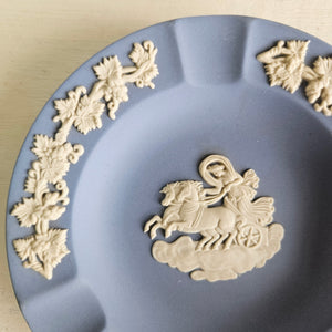Wedgwood Blue Jasperware Ashtray Horses and Chariot 42506