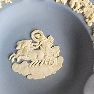 Wedgwood Blue Jasperware Ashtray Horses and Chariot 42506
