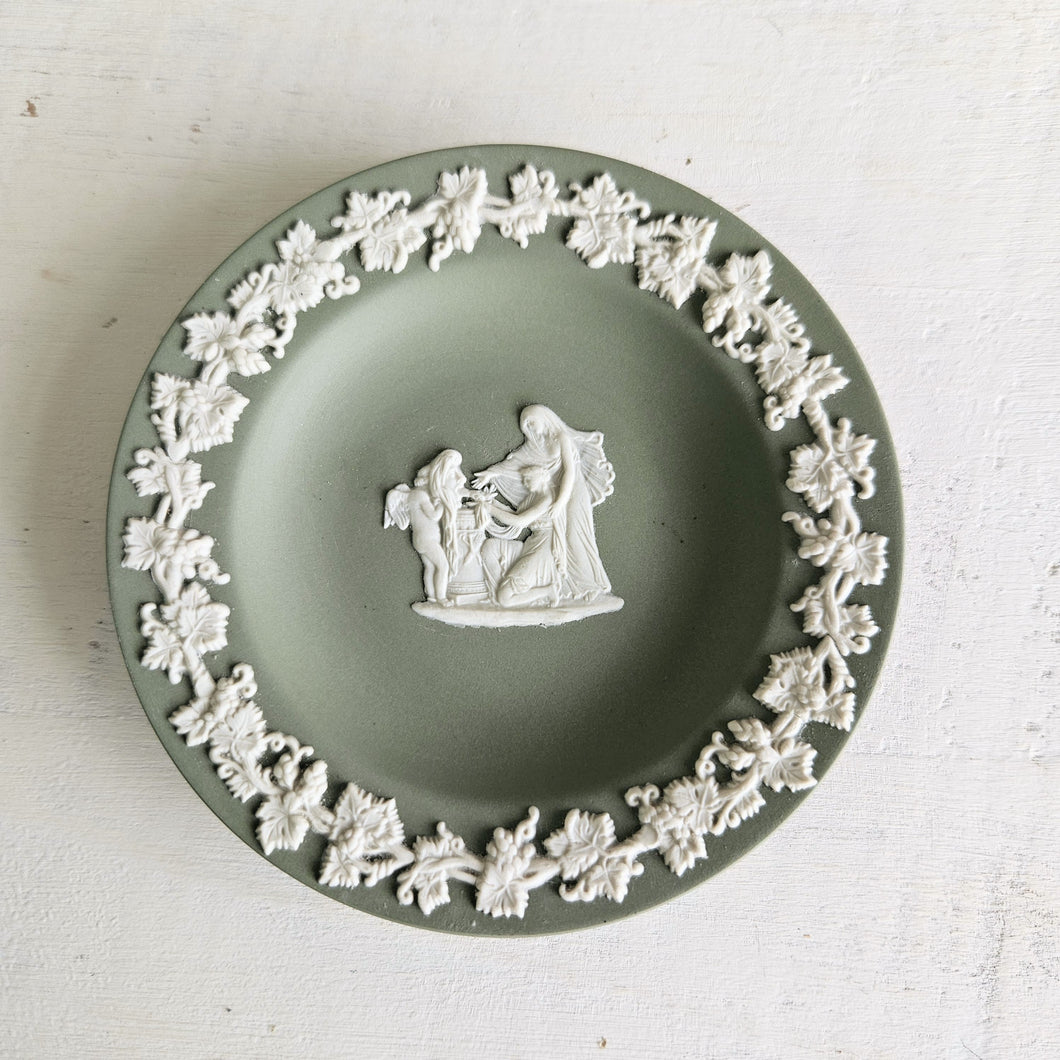 Wedgwood Green Jasperware Small Trinket Dish 42404