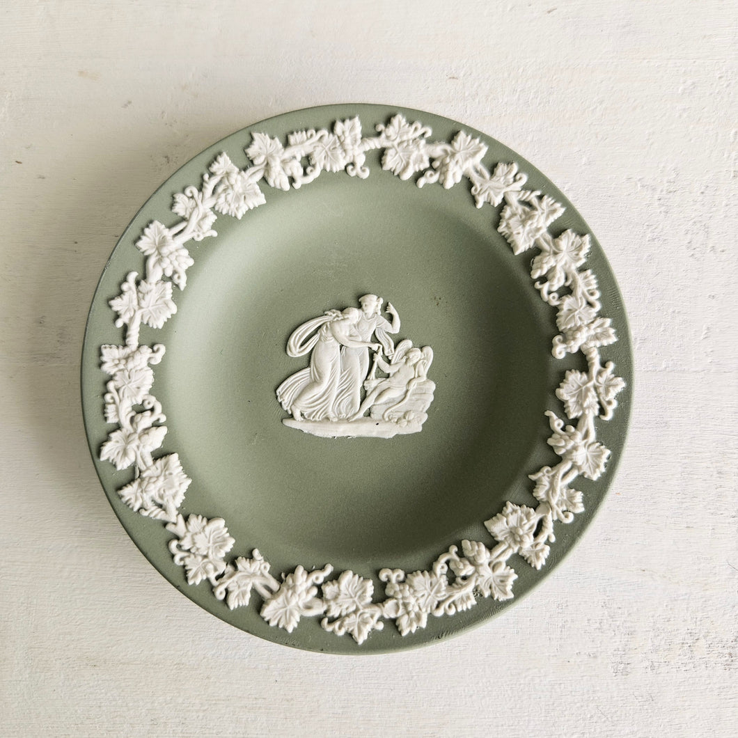 Wedgwood Green Jasperware Small Trinket Dish 42404