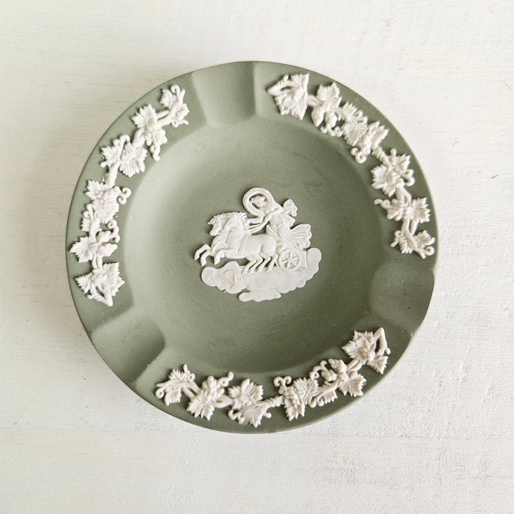 Wedgwood Green Jasperware Small Ashtray Chariot 248