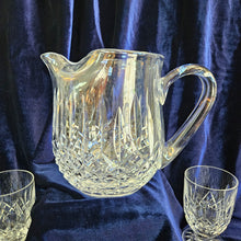 Load image into Gallery viewer, Waterford Crystal Pitcher and 8 Footed Glasses Set – Lismore Pattern 42504

