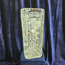 Load image into Gallery viewer, Heavy Cut Lead Crystal Vase – Roses Etching and Geometric Design 020
