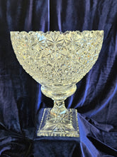 Load image into Gallery viewer, Antique Stars and Buttons American Brilliant Cut Glass Pedestal Vase 020
