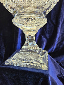 Antique Stars and Buttons American Brilliant Cut Glass Pedestal Vase 020