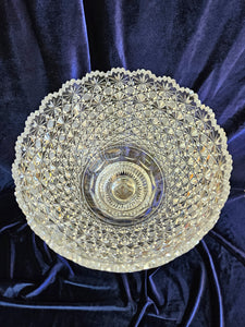 Antique Stars and Buttons American Brilliant Cut Glass Pedestal Vase 020