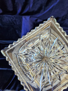 Antique Stars and Buttons American Brilliant Cut Glass Pedestal Vase 020